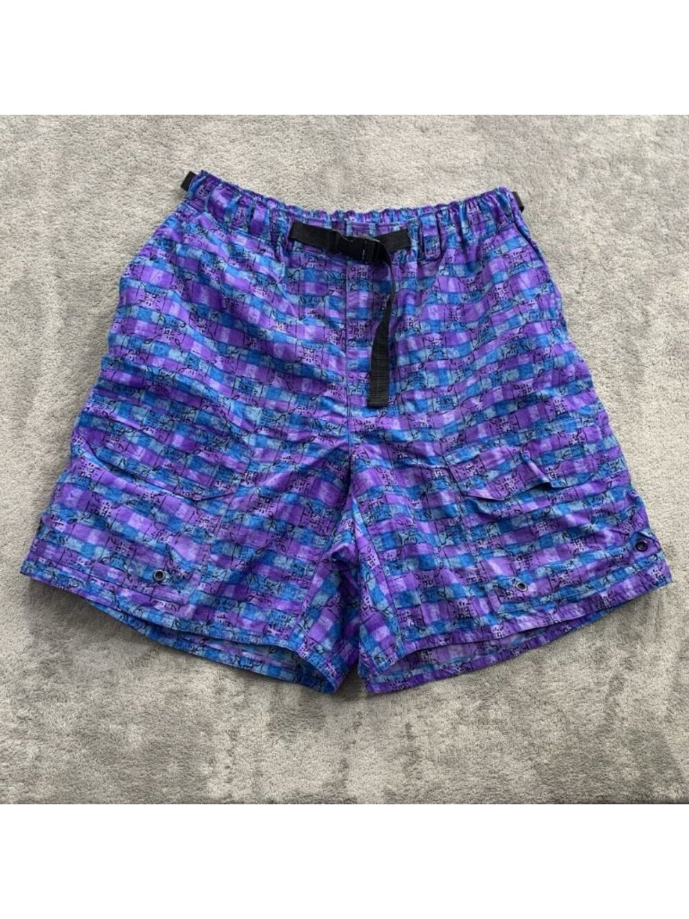 REI Purple and Blue Patterned Cargo Shorts